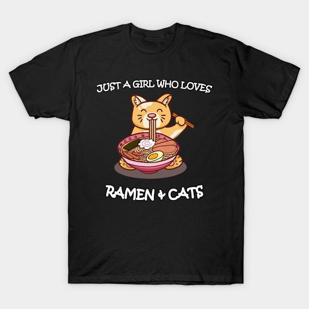 Japanese Ramen Cat Anime Manga Japan T-Shirt by bigD